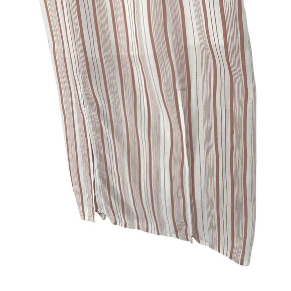 MorrisDay The Label L Pink Striped Midi Dress Spaghetti Strap Keyhole Tie Bust - Picture 8 of 16